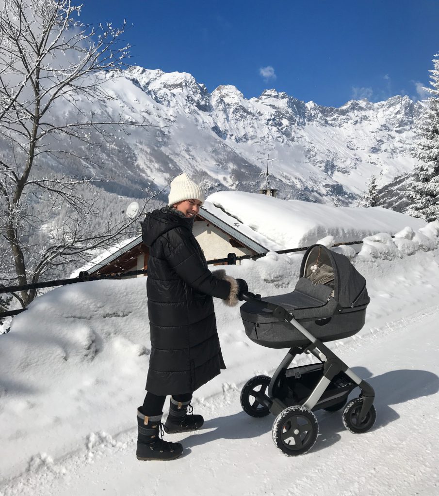 Med familjen i alperna